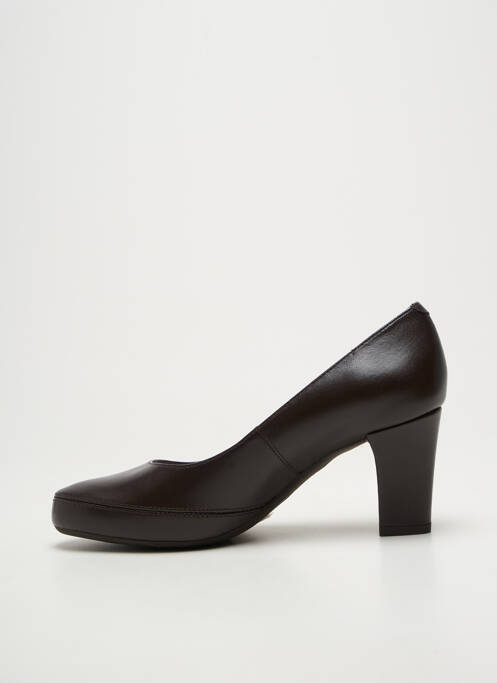 Escarpins tissage satiné talon de 7 à 9cm marron UNISA femme