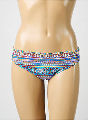 Bas de maillot de bain imprimé fantaisie culotte bleu OLYMPIA femme