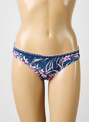 Bas de maillot de bain imprimé fleurs culotte bleu OLYMPIA femme