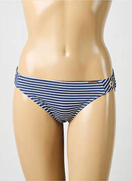 Bas de maillot de bain imprimé rayures culotte bleu YSABEL MORA femme