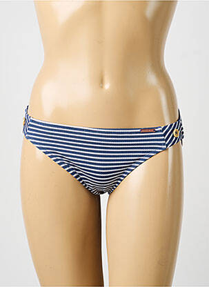 Bas de maillot de bain imprimé rayures culotte bleu YSABEL MORA femme