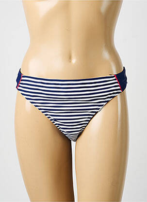 Bas de maillot de bain imprimé rayures culotte bleu SASSA femme