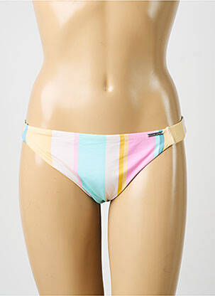 Bas de maillot de bain imprimé rayures culotte jaune YSABEL MORA femme