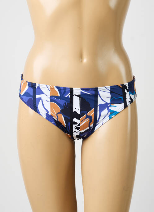 Bas de maillot de bain imprimé fantaisie culotte bleu OLYMPIA femme