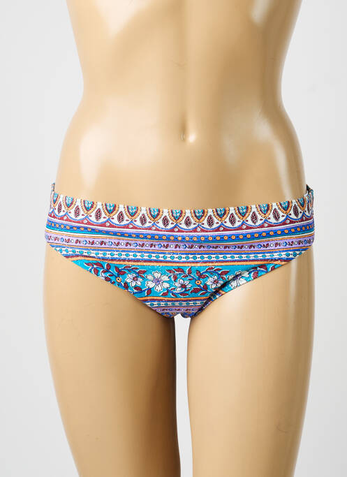 Bas de maillot de bain imprimé fantaisie culotte bleu OLYMPIA femme