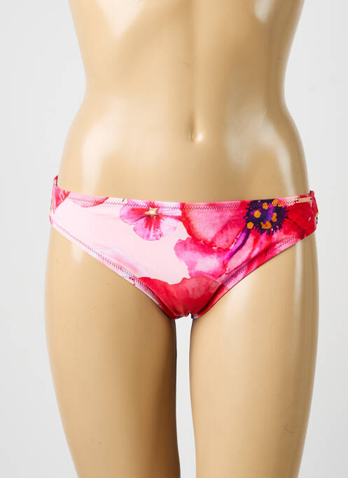 Bas de maillot de bain imprimé fantaisie culotte rose YSABEL MORA femme