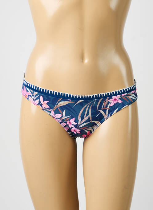 Bas de maillot de bain imprimé fleurs culotte bleu OLYMPIA femme
