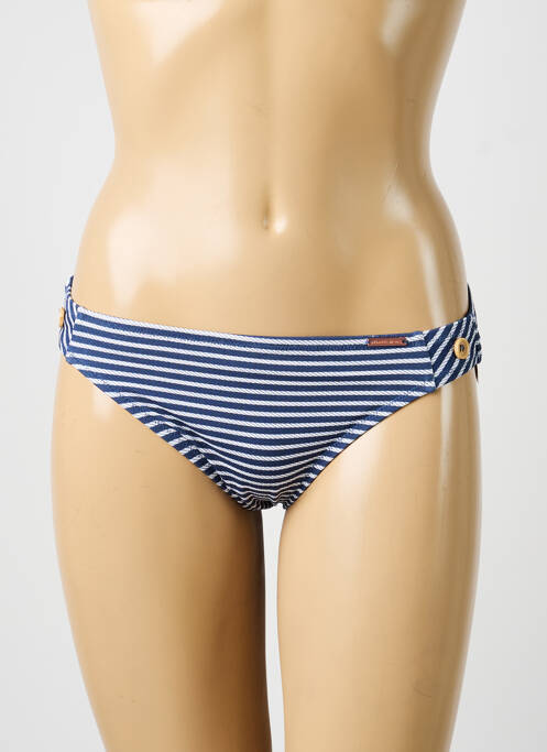 Bas de maillot de bain imprimé rayures culotte bleu YSABEL MORA femme