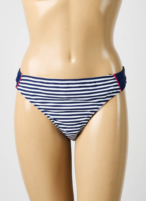 Bas de maillot de bain imprimé rayures culotte bleu SASSA femme