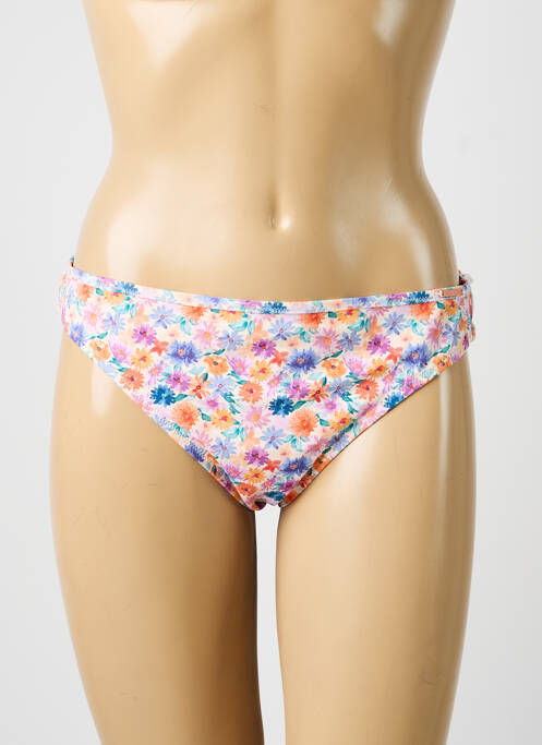 Bas de maillot de bain imprimé fleurs culotte blanc YSABEL MORA femme