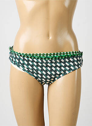 Bas de maillot de bain imprimé fantaisie culotte vert SUNFLAIR femme