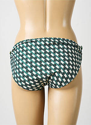 Bas de maillot de bain imprimé fantaisie culotte vert SUNFLAIR femme