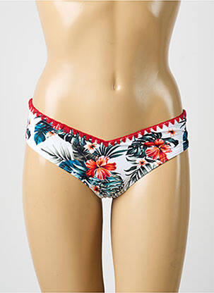Bas de maillot de bain imprimé fantaisie culotte blanc OLYMPIA femme
