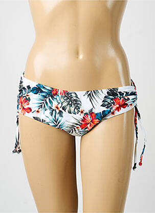 Bas de maillot de bain imprimé fantaisie culotte blanc OLYMPIA femme
