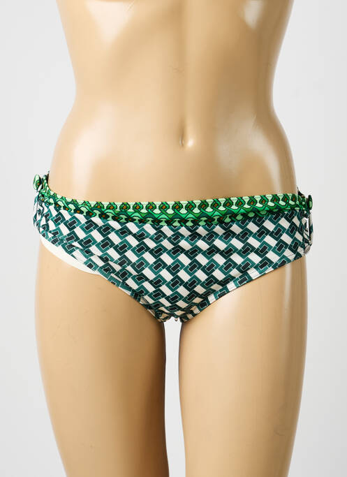 Bas de maillot de bain imprimé fantaisie culotte vert SUNFLAIR femme
