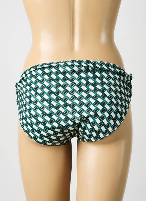 Bas de maillot de bain imprimé fantaisie culotte vert SUNFLAIR femme