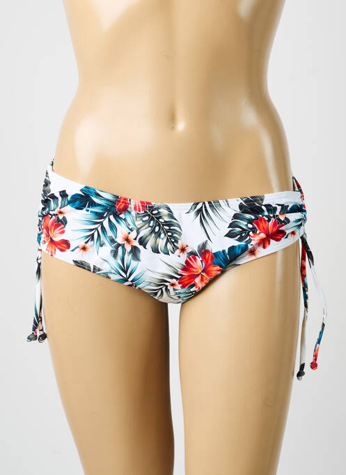 Bas de maillot de bain imprimé fantaisie culotte blanc OLYMPIA femme