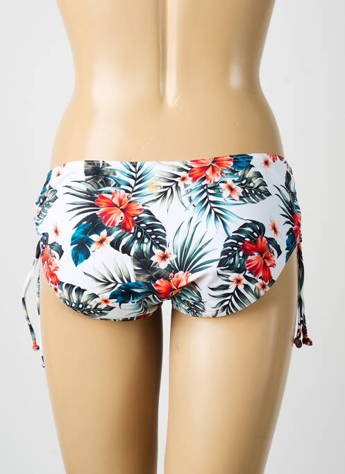 Bas de maillot de bain imprimé fantaisie culotte blanc OLYMPIA femme