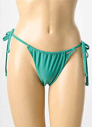 Bas de maillot de bain tissage satiné bikini vert YSABEL MORA femme