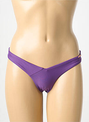 Bas de maillot de bain effet matière satinée culotte violet YSABEL MORA femme