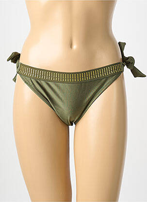 Bas de maillot de bain tissage satiné bikini vert ADMAS femme