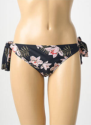 Bas de maillot de bain imprimé fleurs bikini noir SASSA femme