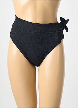 Bas de maillot de bain effet matière satinée bikini noir YSABEL MORA femme