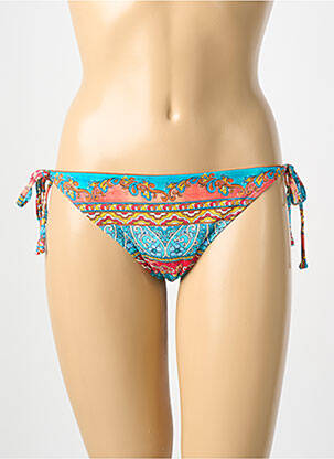 Bas de maillot de bain imprimé fleurs bikini bleu OLYMPIA femme