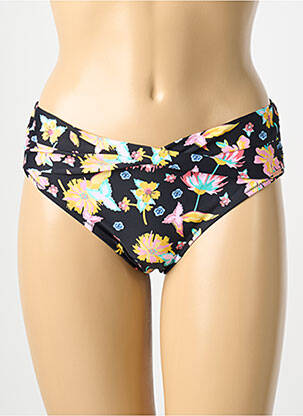 Bas de maillot de bain imprimé fleurs culotte noir YSABEL MORA femme