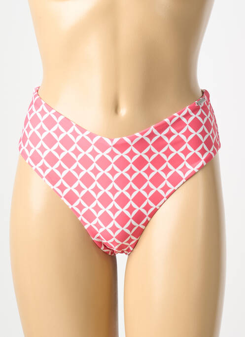 Bas de maillot de bain tissage satiné culotte rose YSABEL MORA femme