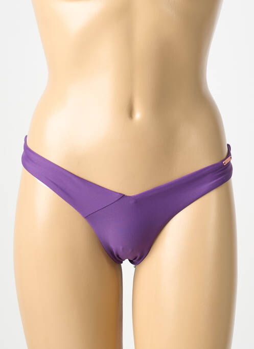 Bas de maillot de bain effet matière satinée culotte violet YSABEL MORA femme