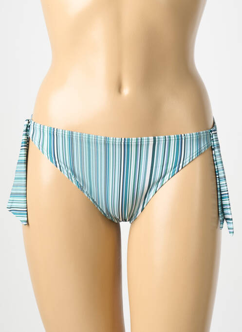 Bas de maillot de bain imprimé rayures bikini vert OLYMPIA femme