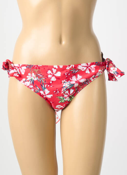 Bas de maillot de bain imprimé fleurs bikini rouge SASSA femme
