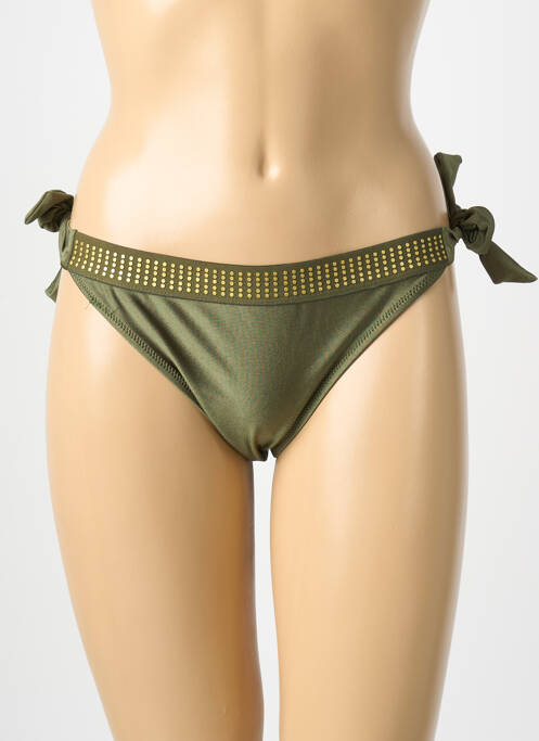 Bas de maillot de bain tissage satiné bikini vert ADMAS femme