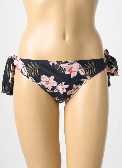 Bas de maillot de bain imprimé fleurs bikini noir SASSA femme
