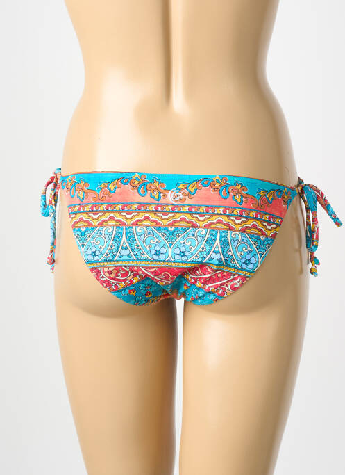 Bas de maillot de bain imprimé fleurs bikini bleu OLYMPIA femme