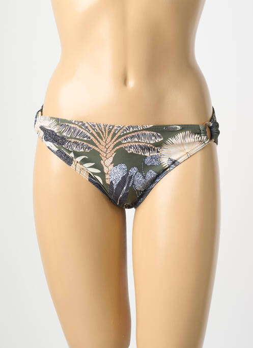 Bas de maillot de bain imprimé fleurs culotte vert SUNFLAIR femme