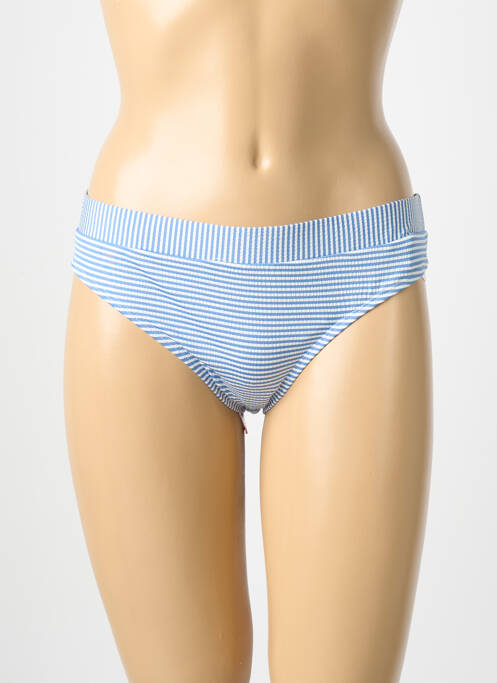 Bas de maillot de bain imprimé rayures culotte bleu SASSA femme
