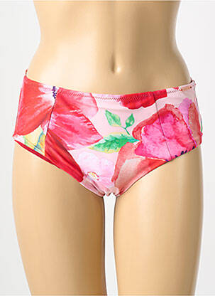 Bas de maillot de bain imprimé fleurs culotte rose YSABEL MORA femme