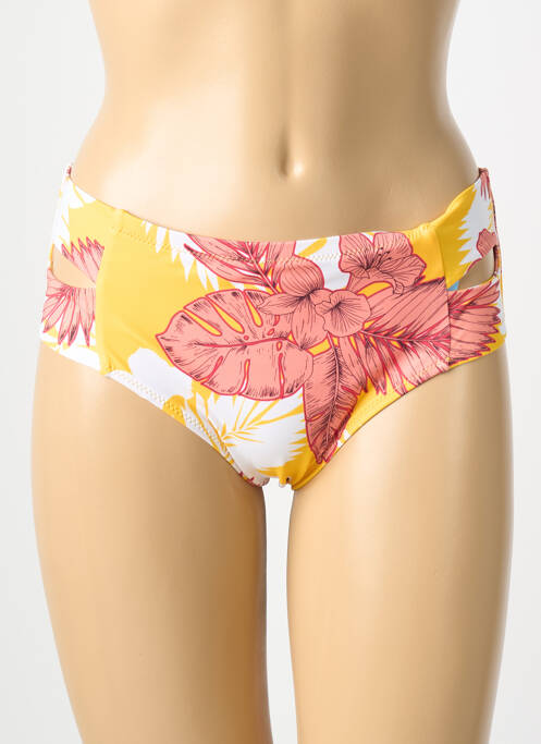 Bas de maillot de bain imprimé fantaisie culotte jaune OLYMPIA femme