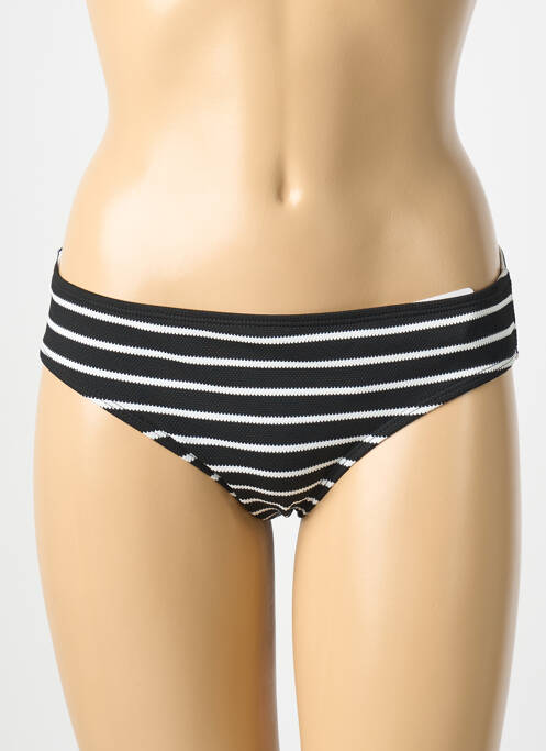 Bas de maillot de bain imprimé rayures culotte noir SASSA femme