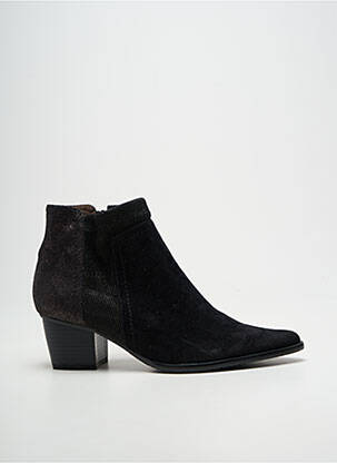 Bottines/boots tissage satiné talon de 4 à 6cm noir MADISON femme