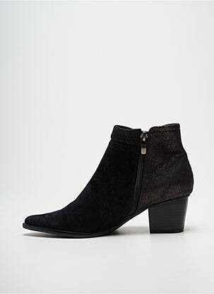 Bottines/boots tissage satiné talon de 4 à 6cm noir MADISON femme