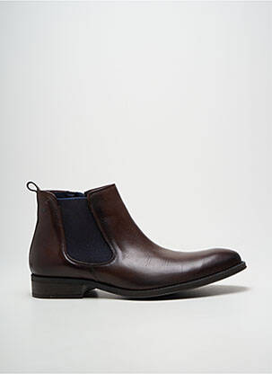 Bottines/boots fermeture zippée talon bas marron FLUCHOS homme