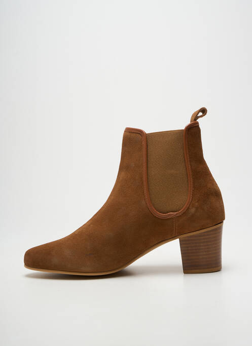 Bottines/boots bout pointu talon de 7 à 9cm marron 70/30 femme