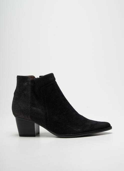 Bottines/boots tissage satiné talon de 4 à 6cm noir MADISON femme