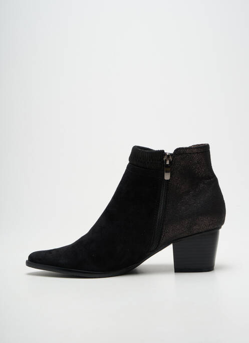 Bottines/boots tissage satiné talon de 4 à 6cm noir MADISON femme