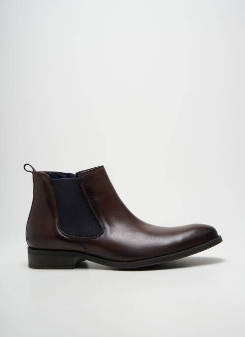 Bottines/boots fermeture zippée talon bas marron FLUCHOS homme