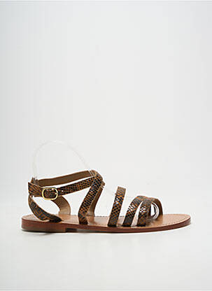 Sandales/nu pieds chiquet talon plat jusqu'à 3cm marron PETITE MENDIGOTE femme