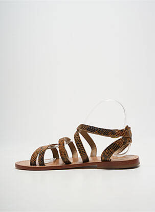 Sandales/nu pieds chiquet talon plat jusqu'à 3cm marron PETITE MENDIGOTE femme